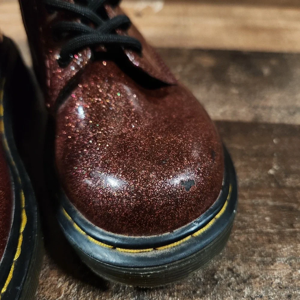 Junior Dr Martens 1460 Glitter J Girls US 12 Lace Up Zip Boots